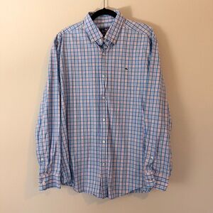 Vineyard Vines Men's Whale Pink Plaid Long Sleeve Button-Down Shirt XL